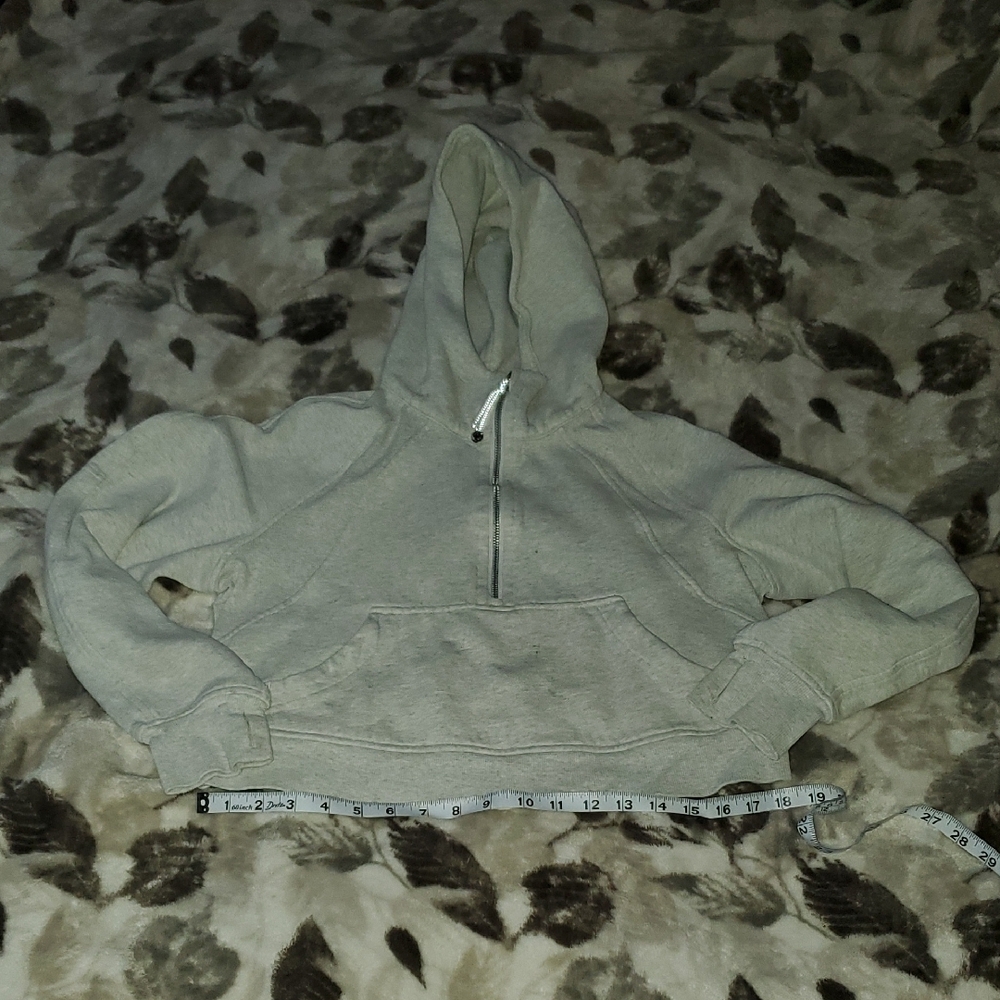 Lululemon Cropped Gray Scuba Hoodie